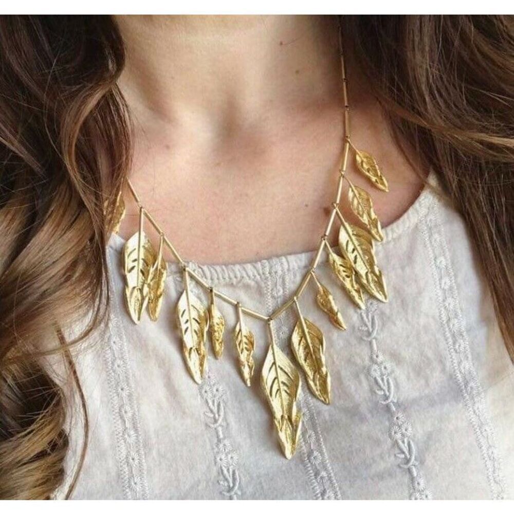Chloe + Isabel Gold Leaf Statement Necklace